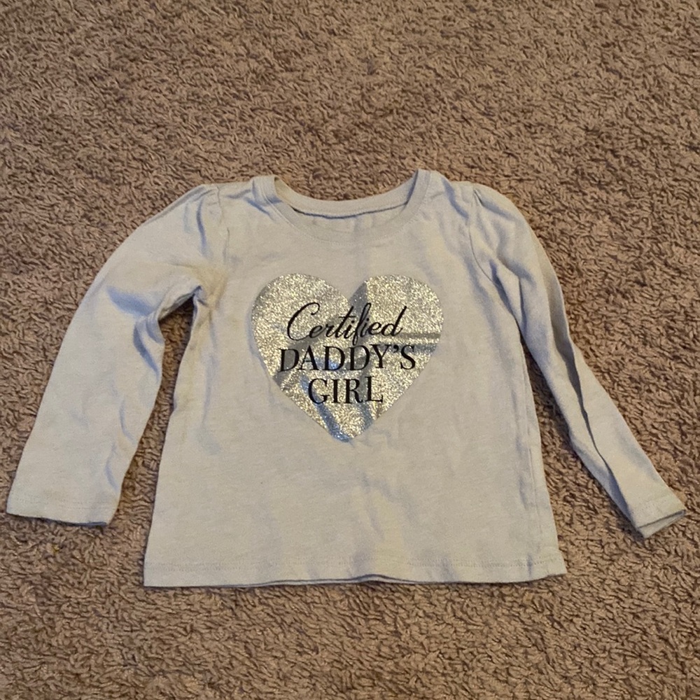 Certified daddy’s girl gray sparkly long sleeve shirt heart 18-24m